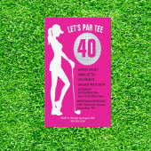 invitation d'anniversaire de golf rose
