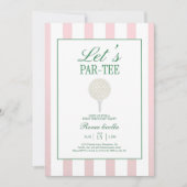 Invitation d'anniversaire de golf rose : Faisons l (Devant)