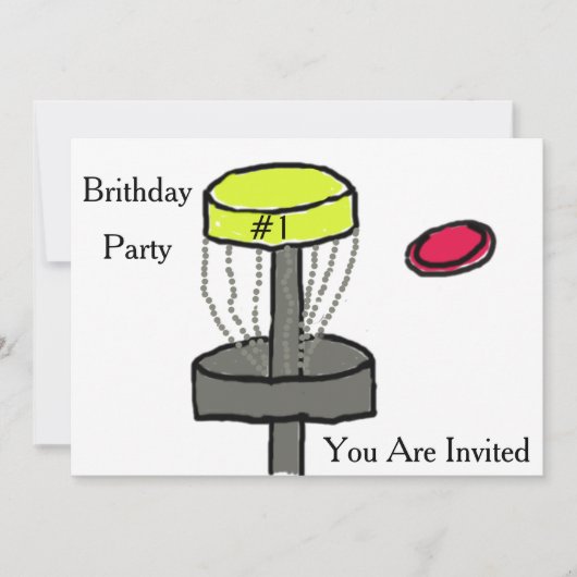 Invitation d'anniversaire de golf sur disque (Devant)