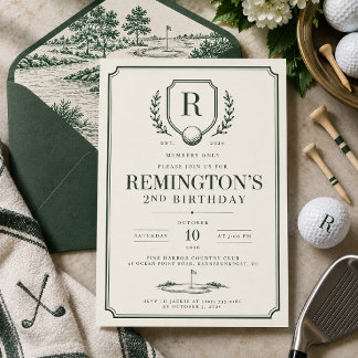 Invitation d'anniversaire de golf vintage