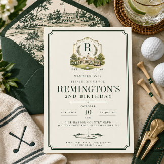 Invitation d'anniversaire de golf vintage