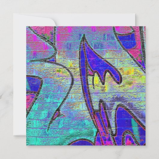 Invitation d'anniversaire de graffiti (Dos)