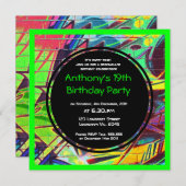 Invitation d'anniversaire de graffiti (Devant / Derrière)