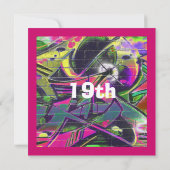 Invitation d'anniversaire de graffiti de femmes (Dos)