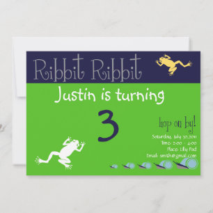 Invitation d'anniversaire de grenouille