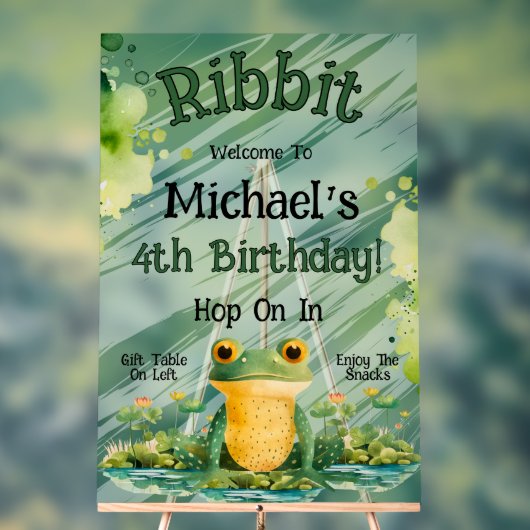 Invitation d'anniversaire de grenouille mignonne (Neutre)