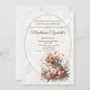 Invitation d'anniversaire de grenouille mignonne p