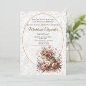 Invitation d'anniversaire de grenouille mignonne p (Debout devant)