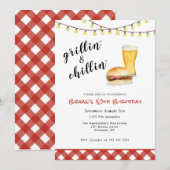 Invitation d'anniversaire de grillade de BBQ de ja (Devant / Derrière)
