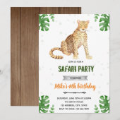 Invitation d'anniversaire de guépard léopard (Devant / Derrière)