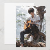 Invitation d'anniversaire de Guitariste d'Anime Ép (Devant / Derrière)