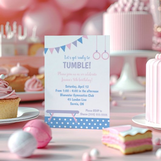 Invitation d'anniversaire de gymnastique