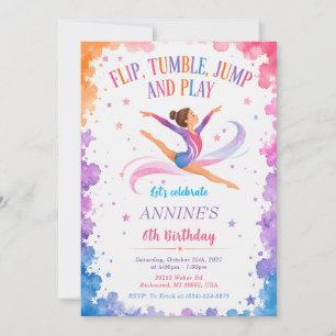 Invitation d'anniversaire de gymnastique à l'aquar