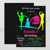 Invitation d'anniversaire de gymnastique Invitatio (Devant / Derrière)