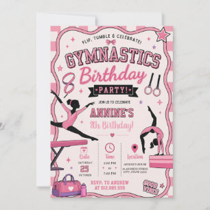 Invitation d'anniversaire de gymnastique moderne p