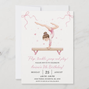 Invitation d'anniversaire de gymnastique personnal