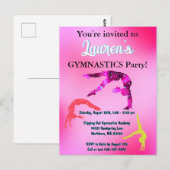 Invitation d'anniversaire de gymnastique Tumbling  (Devant / Derrière)
