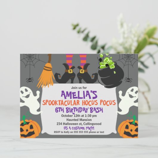 Invitation d'anniversaire de Halloween (Debout devant)