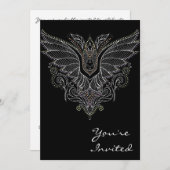 Invitation d'anniversaire de Halloween de batte de (Devant / Derrière)