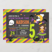 Invitation d'anniversaire de Halloween d'enfants - (Devant / Derrière)