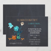 Invitation d'anniversaire de Halloween effrayant (Devant / Derrière)