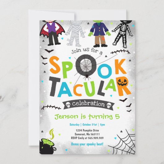 Invitation d'anniversaire de Halloween Spooktacula (Devant)