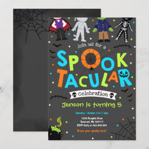 Invitation d'anniversaire de Halloween Spooktacula