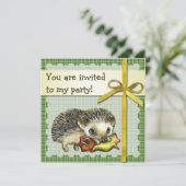 Invitation d'anniversaire de hérisson (Debout devant)