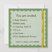 Invitation d'anniversaire de hérisson (Dos)