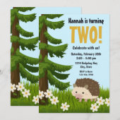 Invitation d'anniversaire de Hérisson (Devant / Derrière)