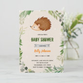 Invitation d'anniversaire de hérisson de forêt de  (Debout devant)