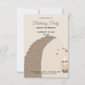 Invitation d'anniversaire de hérisson mignon (Devant)