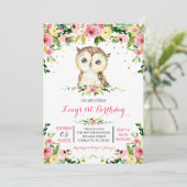 invitation d'anniversaire de hibou (Debout devant)