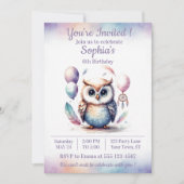 Invitation d'anniversaire de hibou Boho — Enfants (Devant)