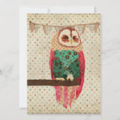 Invitation d'anniversaire de hibou de Rosa (Dos)
