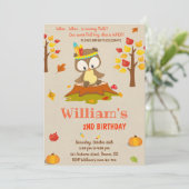 Invitation d'anniversaire de hibou Invitation de h (Debout devant)