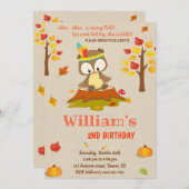 Invitation d'anniversaire de hibou Invitation de h (Devant / Derrière)