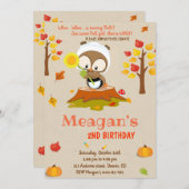 Invitation d'anniversaire de hibou Invitation d'hi (Devant / Derrière)