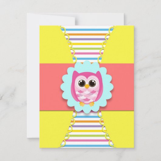 Invitation d'anniversaire de hibou pour des (Devant)