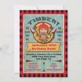 Invitation d'anniversaire de hipster à barbe de bû (Devant)
