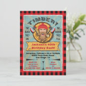 Invitation d'anniversaire de hipster à barbe de bû (Debout devant)