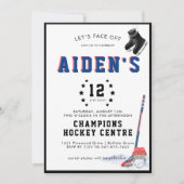 Invitation d'anniversaire de hockey (Devant)