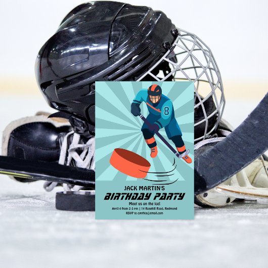 Invitation d'anniversaire de hockey