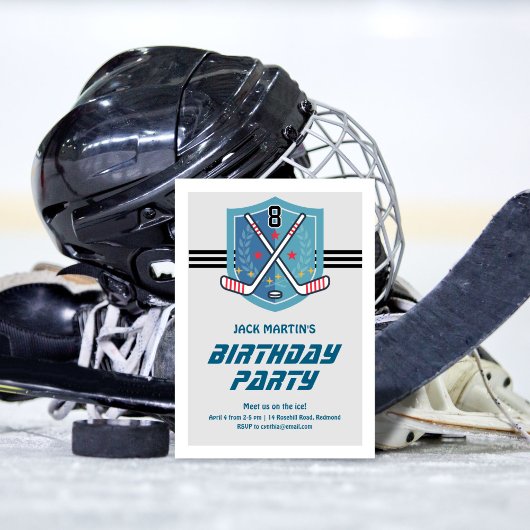 Invitation d'anniversaire de hockey