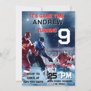 Invitation d'anniversaire de hockey personnalisée