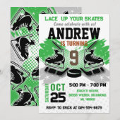 Invitation d'anniversaire de hockey personnel (Devant / Derrière)