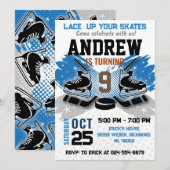 Invitation d'anniversaire de hockey personnel (Devant / Derrière)