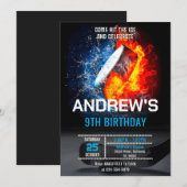 Invitation d'anniversaire de hockey simple sur mes (Devant / Derrière)