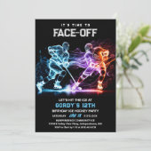 Invitation d'anniversaire de hockey sur glace (Debout devant)
