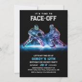 Invitation d'anniversaire de hockey sur glace (Devant)